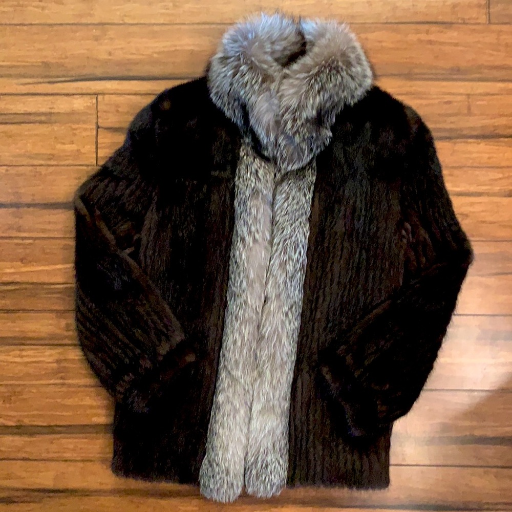 The Evans Collection Genuine Mink Coat with Fox